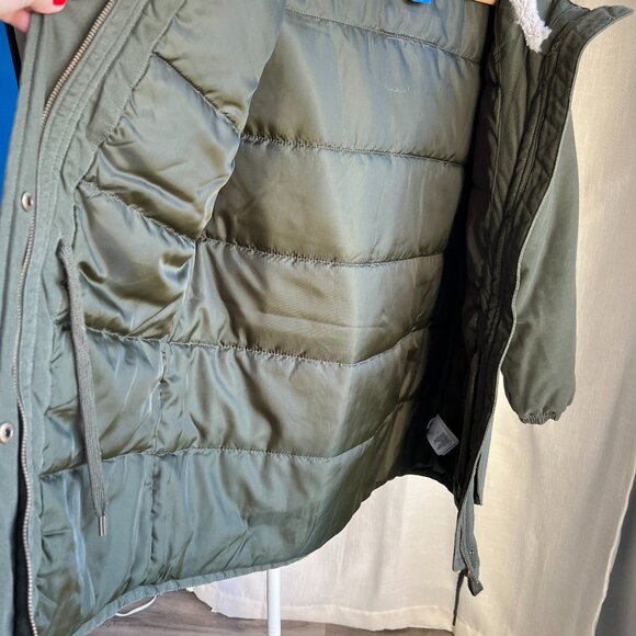 Adidas Boyfriend Down Parka Green Winter Jacket - Picture 4 of 7